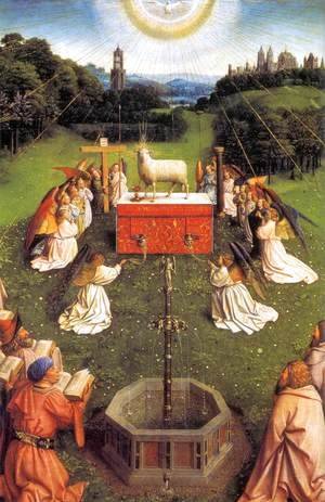 Jan Van Eyck - The Ghent Altarpiece Adoration of the Lamb (detail) 3