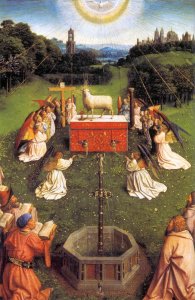 The Ghent Altarpiece Adoration of the Lamb (detail) 3