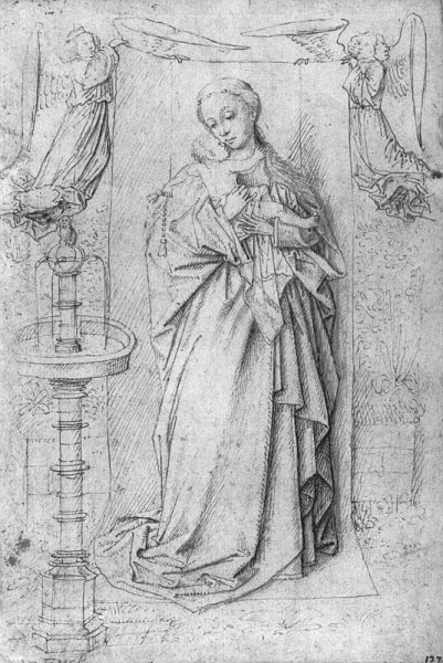 Copy drawing of Madonna by the Fountain