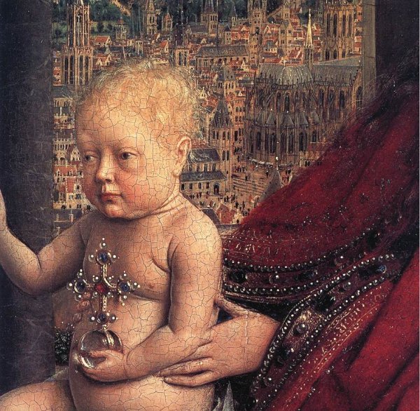 The Virgin of Chancellor Rolin (detail 2) 1435